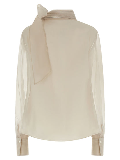 Silk blouse with lavallière Sweater, cardigans