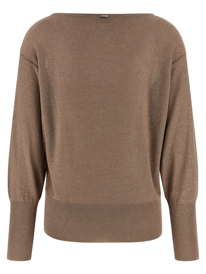 Lamé and sequin yarn sweater Sweater, cardigans