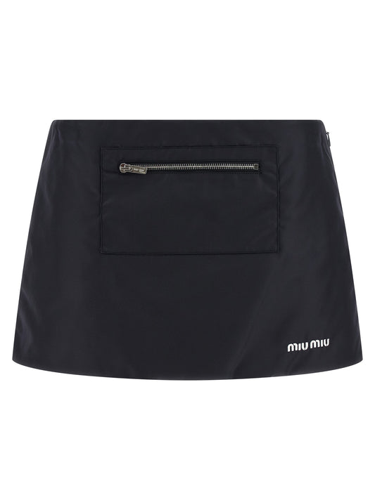Nylon and fleece skirt Skirts