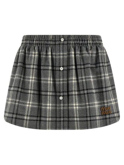 Check flannel skirt Skirts