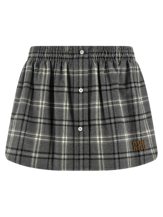 Check flannel skirt Skirts