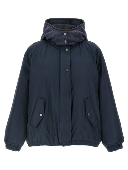 Knitted hooded down jacket Down jacket, Parka, Casual jackets