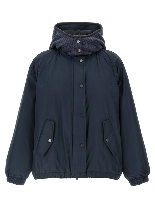 Knitted hooded down jacket Down jacket, Parka, Casual jackets