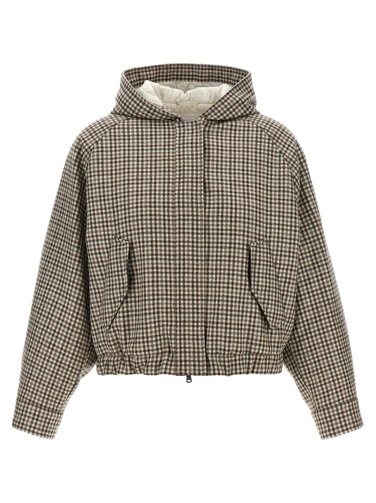 'Shiny Zipper Pull' check jacket Casual jackets, parka