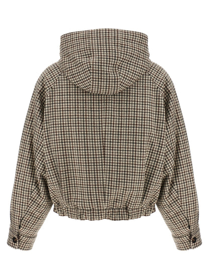 'Shiny Zipper Pull' check jacket Casual jackets, parka