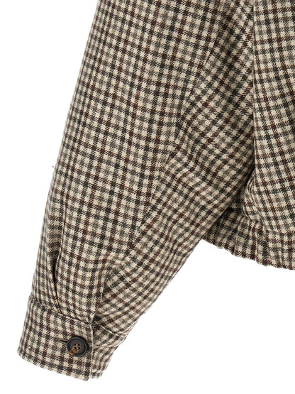 'Shiny Zipper Pull' check jacket Casual jackets, parka