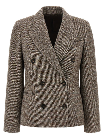 Double-breasted silk blend blazer Blazer, suits