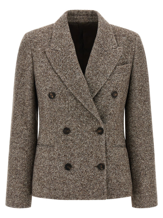 Double-breasted silk blend blazer Blazer, suits