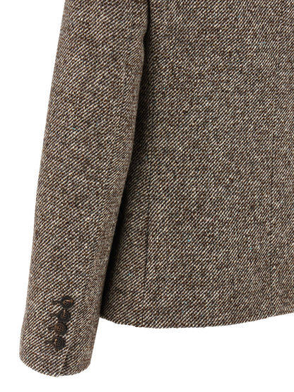 Double-breasted silk blend blazer Blazer, suits