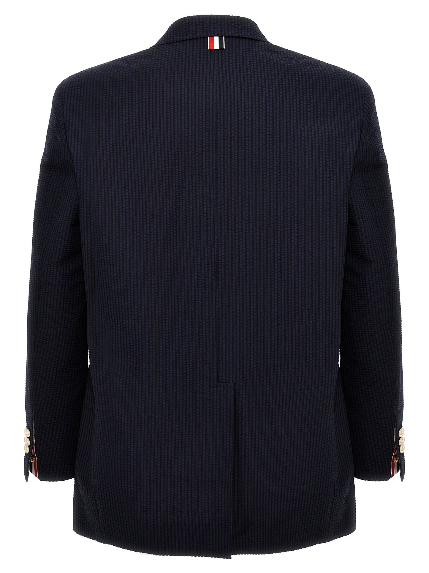 Single-breasted seersucker blazer Blazer