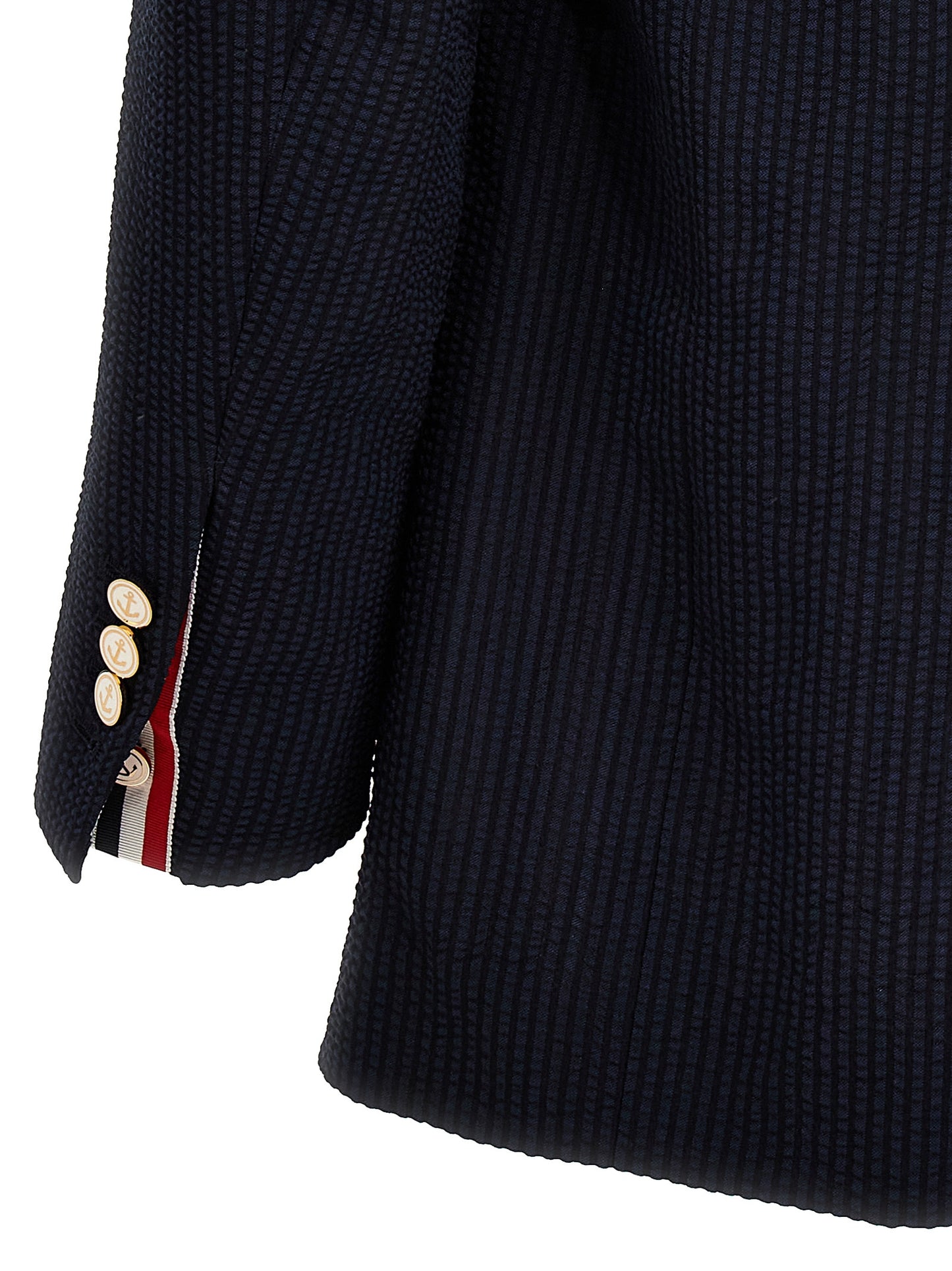 Single-breasted seersucker blazer Blazer