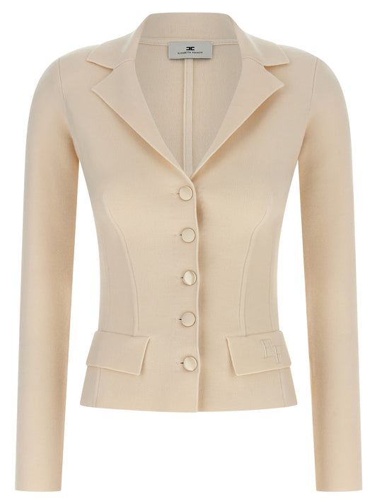 Fabric-stitch wool blazer Blazer, suits