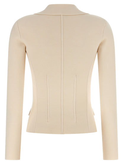 Fabric-stitch wool blazer Blazer, suits