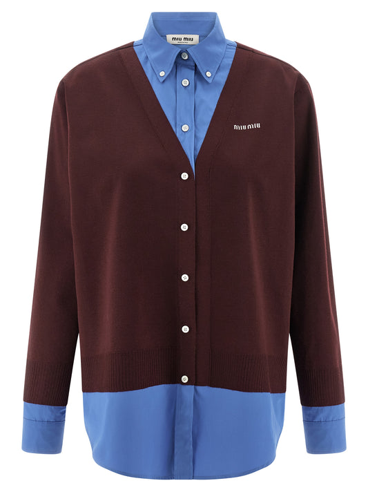 Poplin and cashmere shirt Shirt, blouse