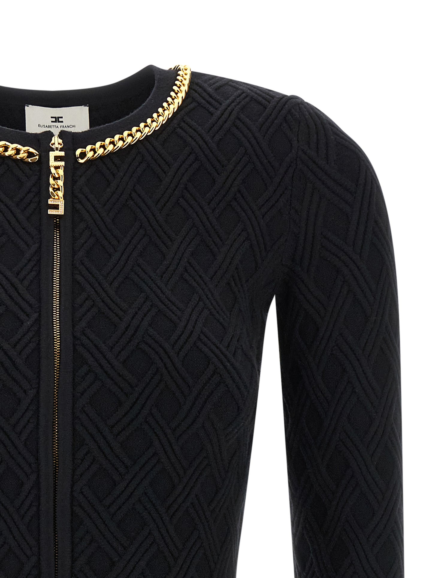 Jewel zip puller cardigan Sweater, cardigans