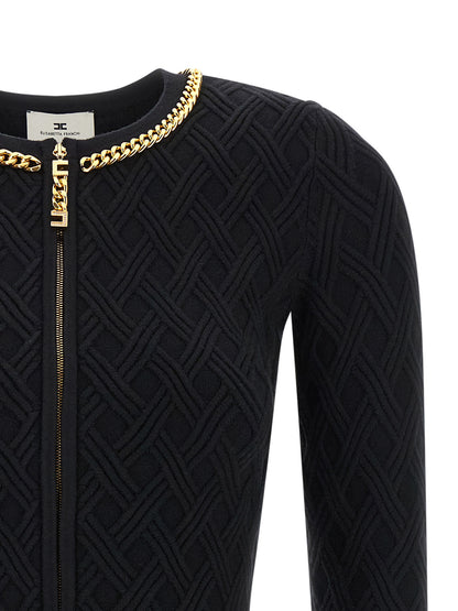 Jewel zip puller cardigan Sweater, cardigans