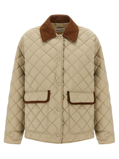 Suede detail blouson Down jacket, Parka, Casual jackets