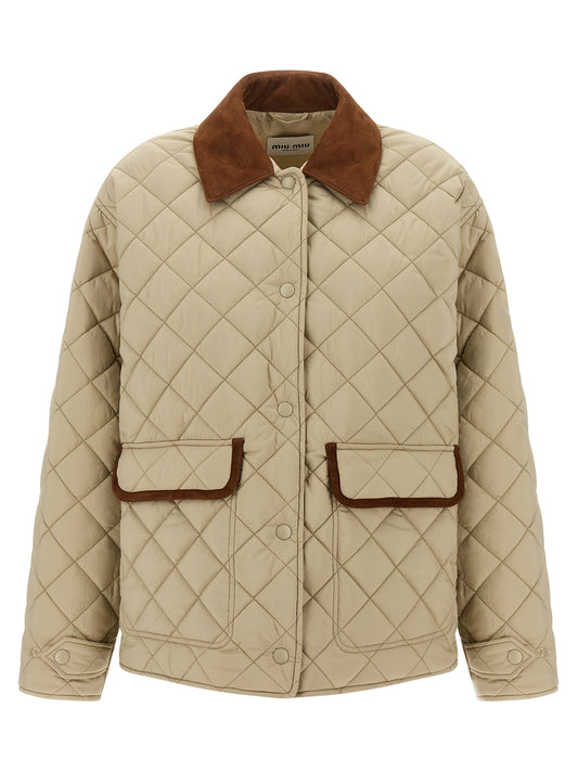 Suede detail blouson Down jacket, Parka, Casual jackets