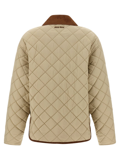 Suede detail blouson Down jacket, Parka, Casual jackets