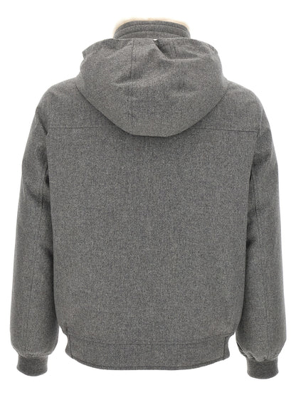 Sherling neck bomber jacket Down jacket, Parka, Casual jackets
