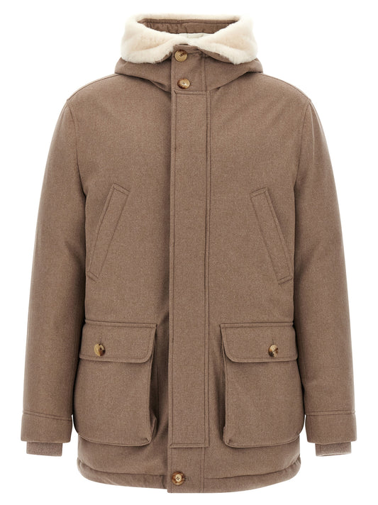 Flannel down jacket Down jacket, Parka, Casual jackets