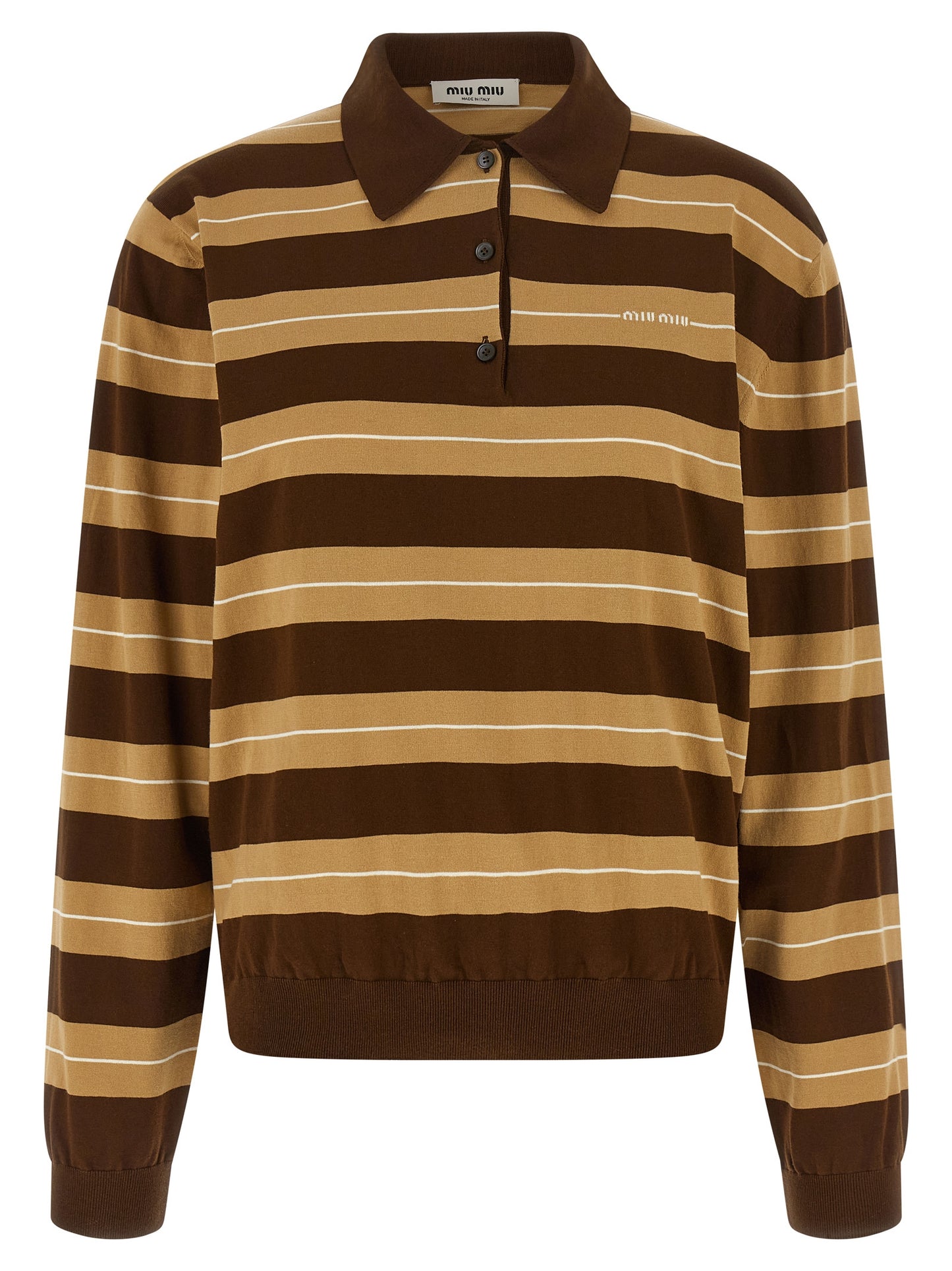 Striped knitted polo shirt Sweater, cardigans
