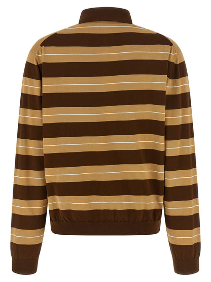 Striped knitted polo shirt Sweater, cardigans