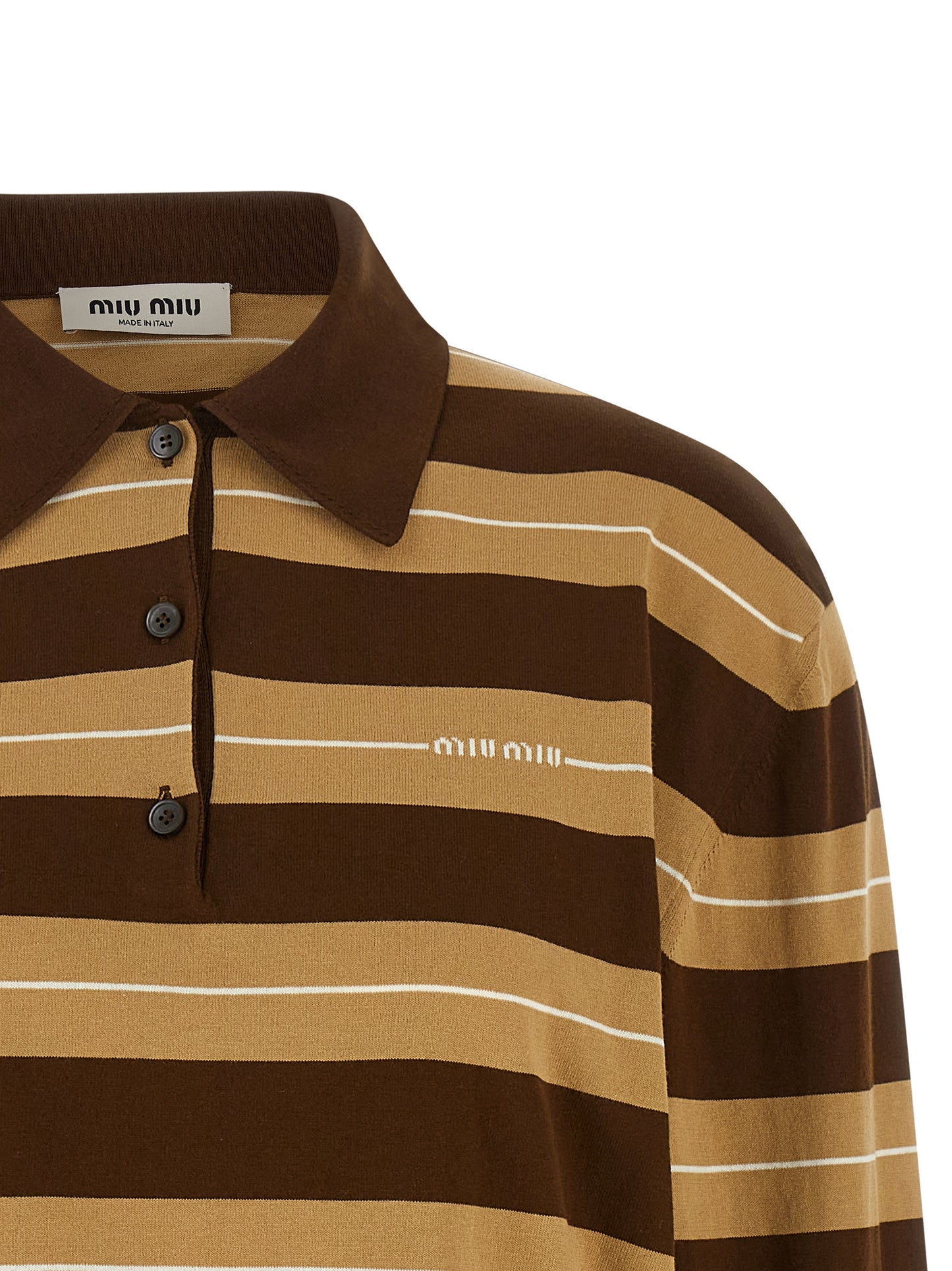 Striped knitted polo shirt Sweater, cardigans