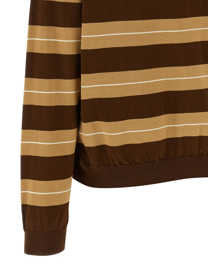 Striped knitted polo shirt Sweater, cardigans