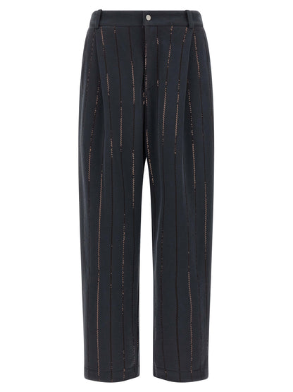 'Dazzling Chalk Stripe Embroidery' joggers Pants