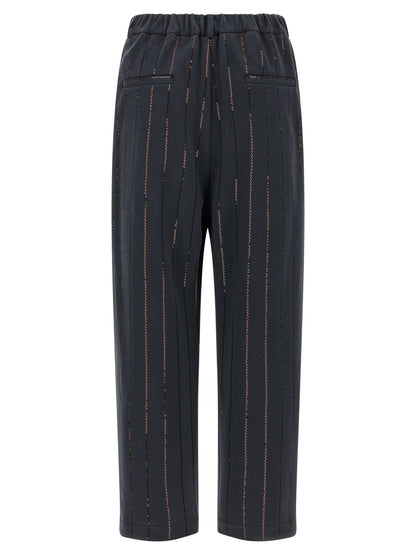 'Dazzling Chalk Stripe Embroidery' joggers Pants