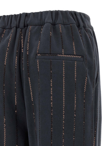 'Dazzling Chalk Stripe Embroidery' joggers Pants