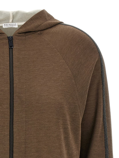 'Shiny Trims' hoodie Sweatshirt