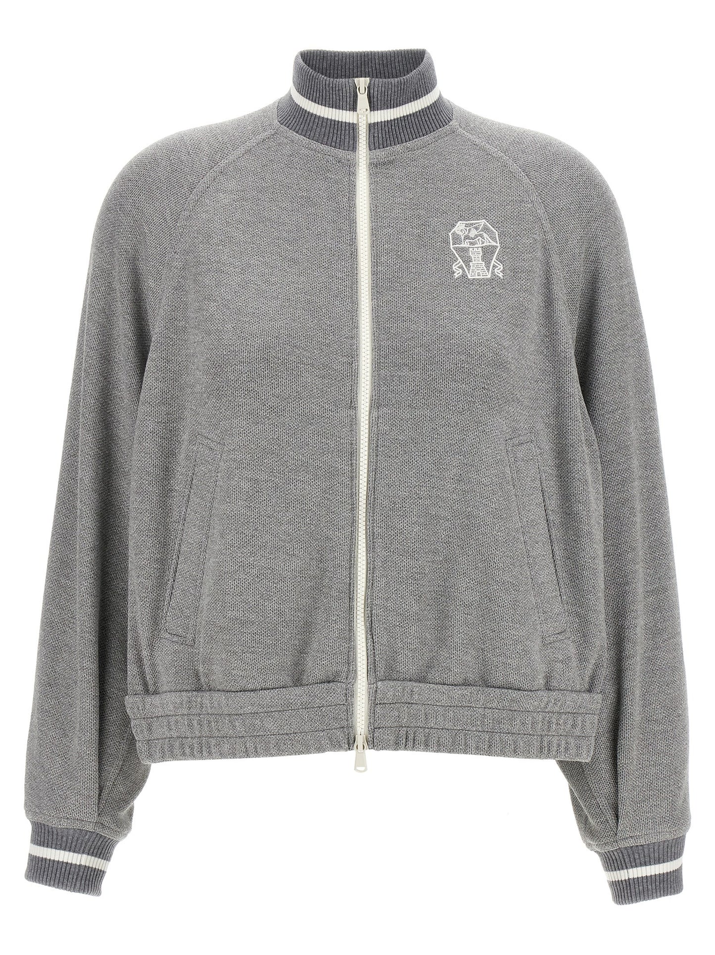 Logo embroidery lamé sweatshirt Sweatshirt