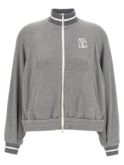Logo embroidery lamé sweatshirt Sweatshirt