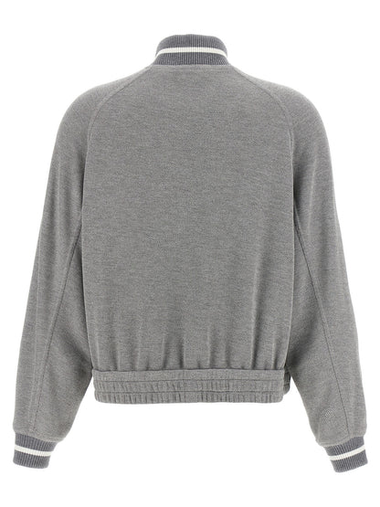 Logo embroidery lamé sweatshirt Sweatshirt