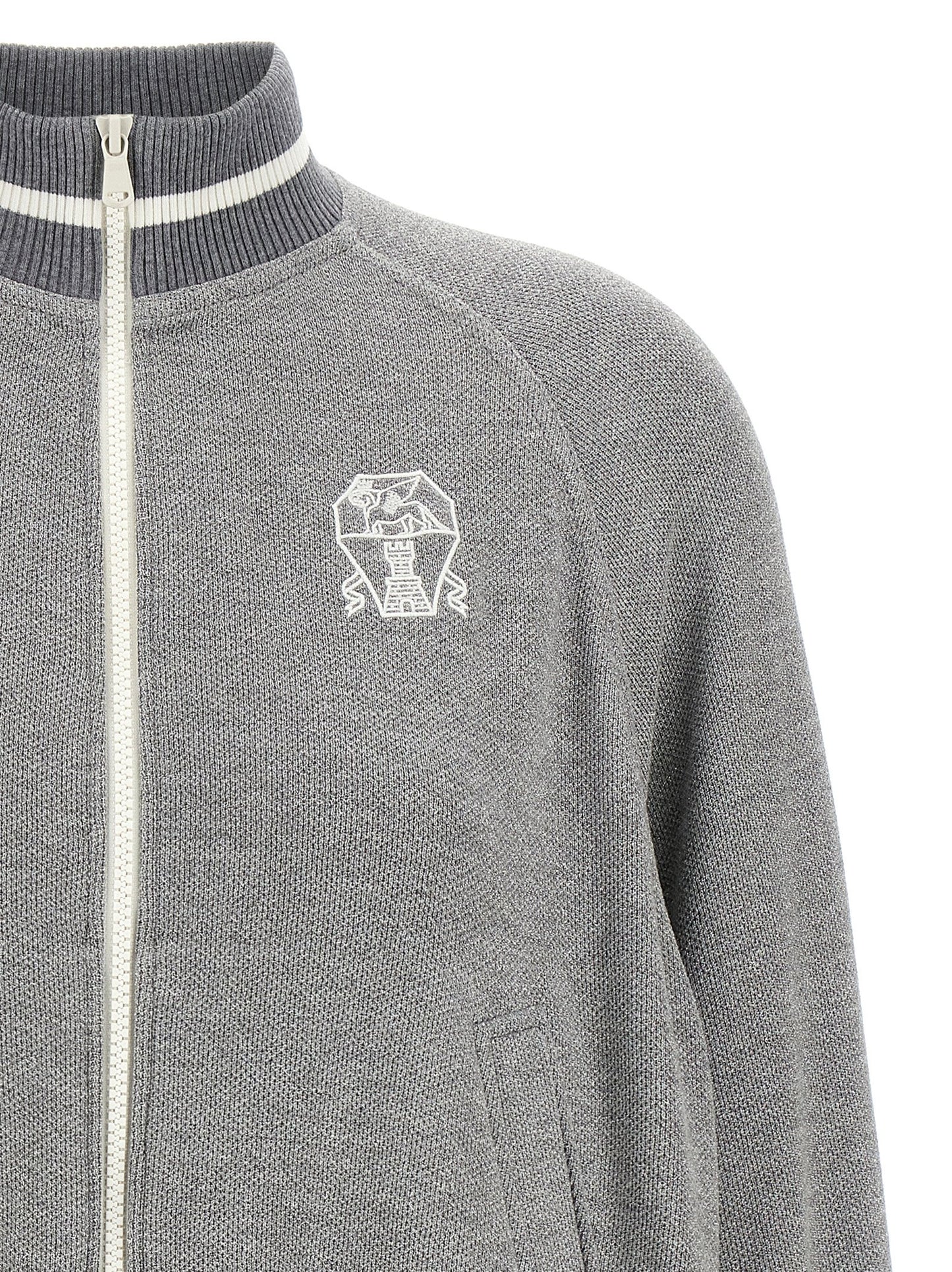 Logo embroidery lamé sweatshirt Sweatshirt