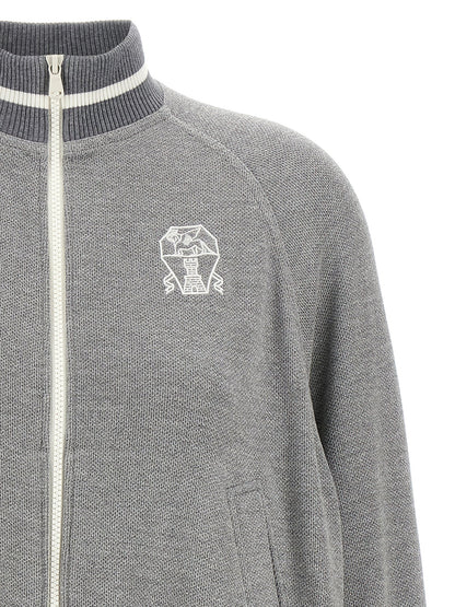 Logo embroidery lamé sweatshirt Sweatshirt