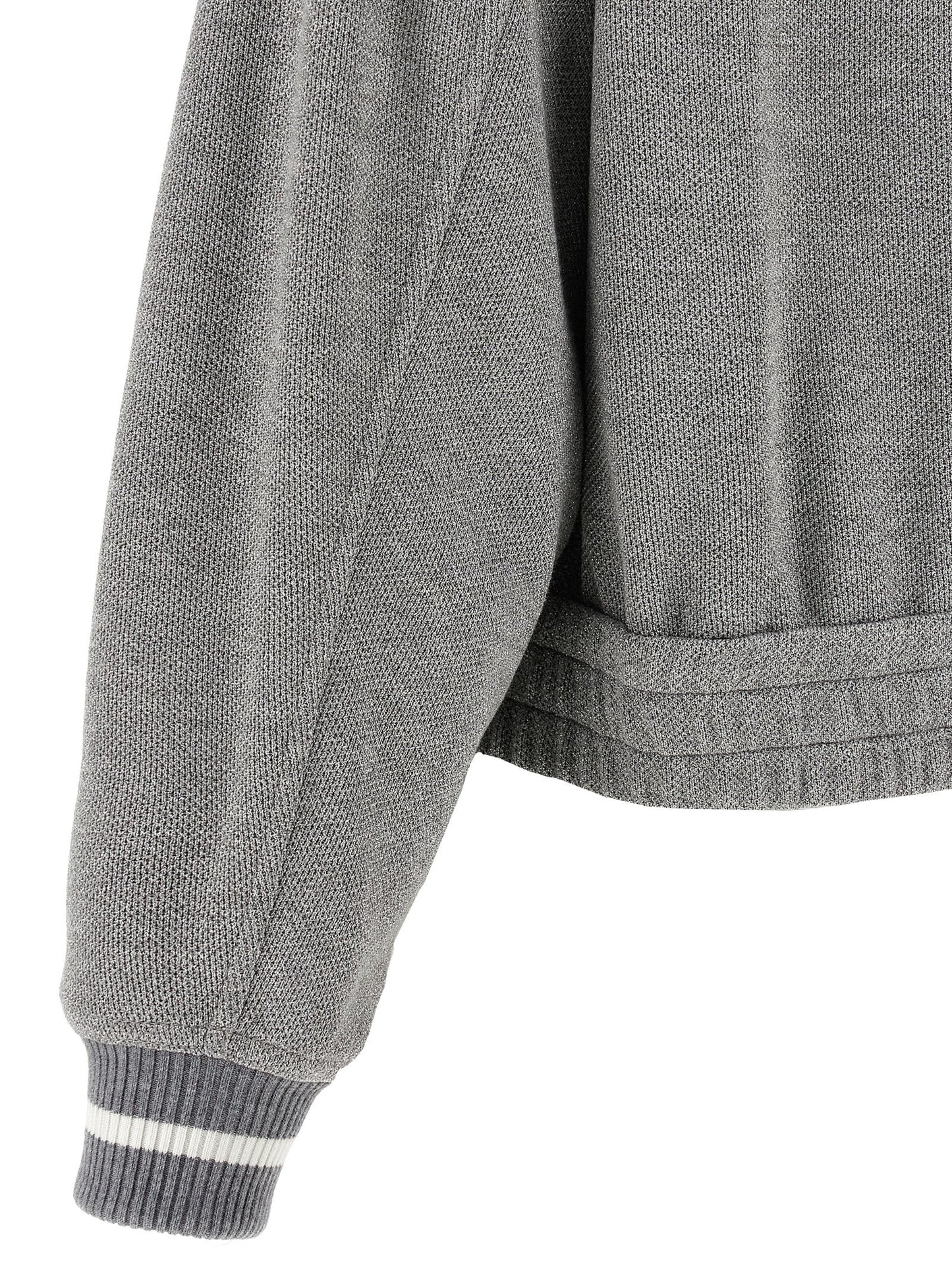 Logo embroidery lamé sweatshirt Sweatshirt