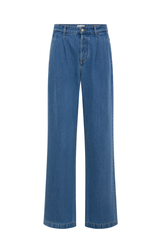 Marine Serre Light blue denim straight jeans
