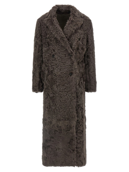 Wavy shearling coat Fur