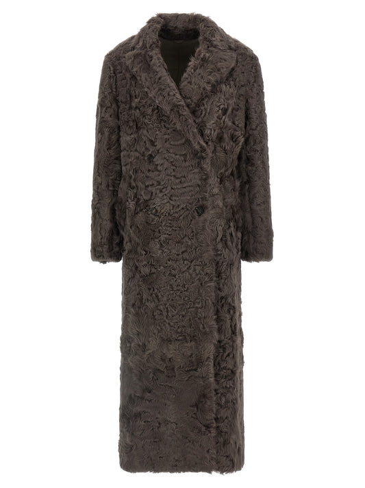 Wavy shearling coat Fur