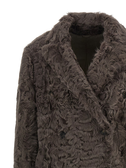Wavy shearling coat Fur