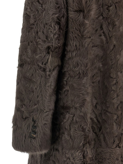 Wavy shearling coat Fur