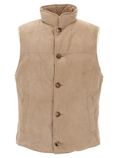 Suede vest Gilet