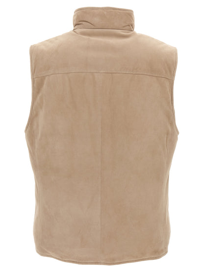 Suede vest Gilet