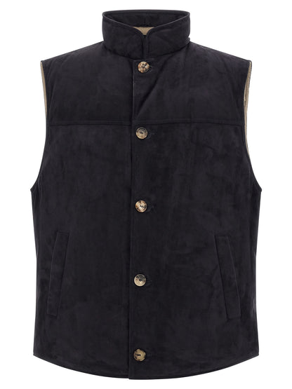 Suede vest Gilet