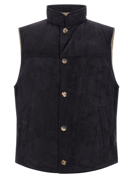 Suede vest Gilet