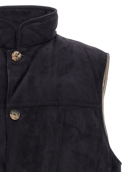 Suede vest Gilet