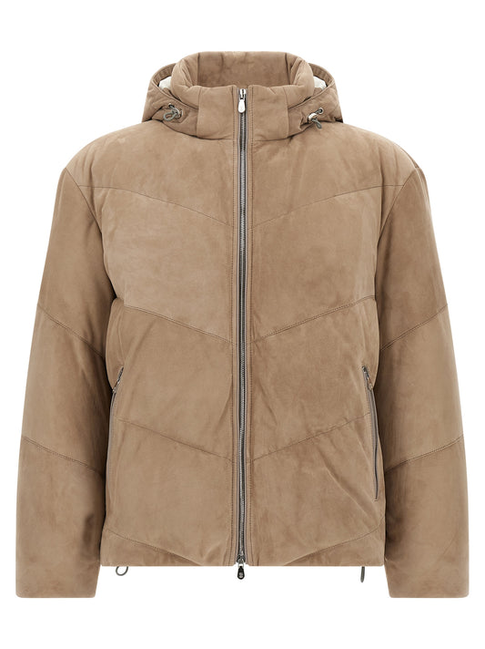Suede down jacket Down jacket, Parka, Casual jackets